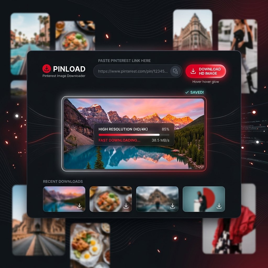 Pinterest Image Downloader featured cover showing high quality image saving mockup